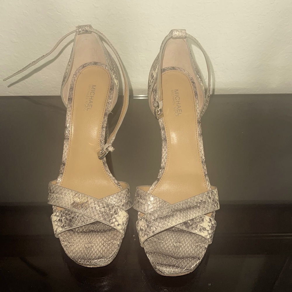 Michael Kors snakeskin heels PERFECT CONDITION